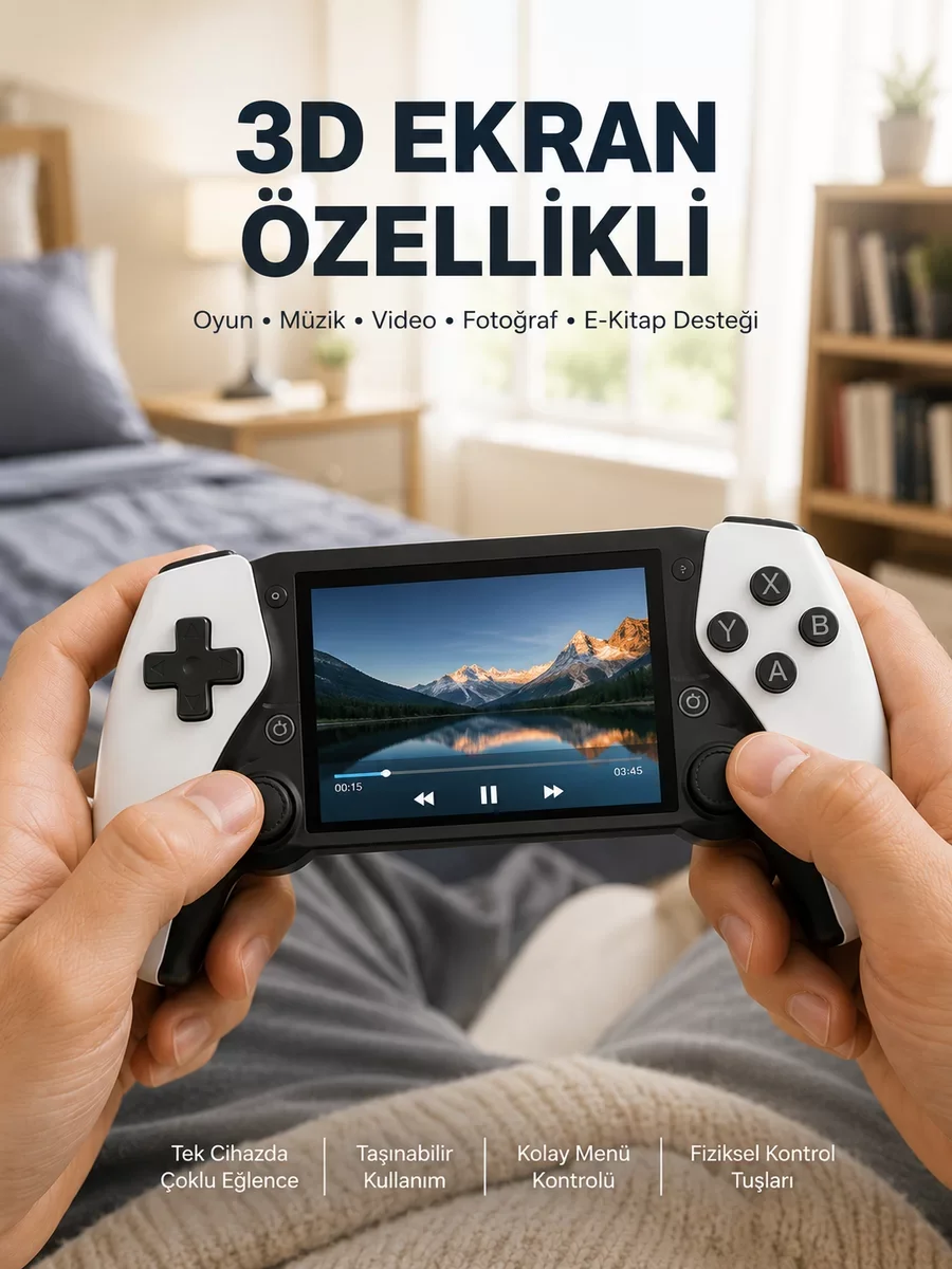 64GB Hafızalı Emülatör Destekli Oyun Konsolu - Yeni Nesil Retro Deneyimi