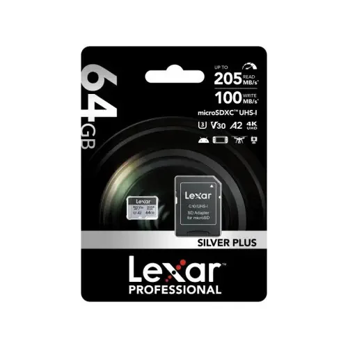 64GB LMSSIPL064G-BNANG MICROSD HIGH-PERFORMANCE SILVER PLUS MICRO