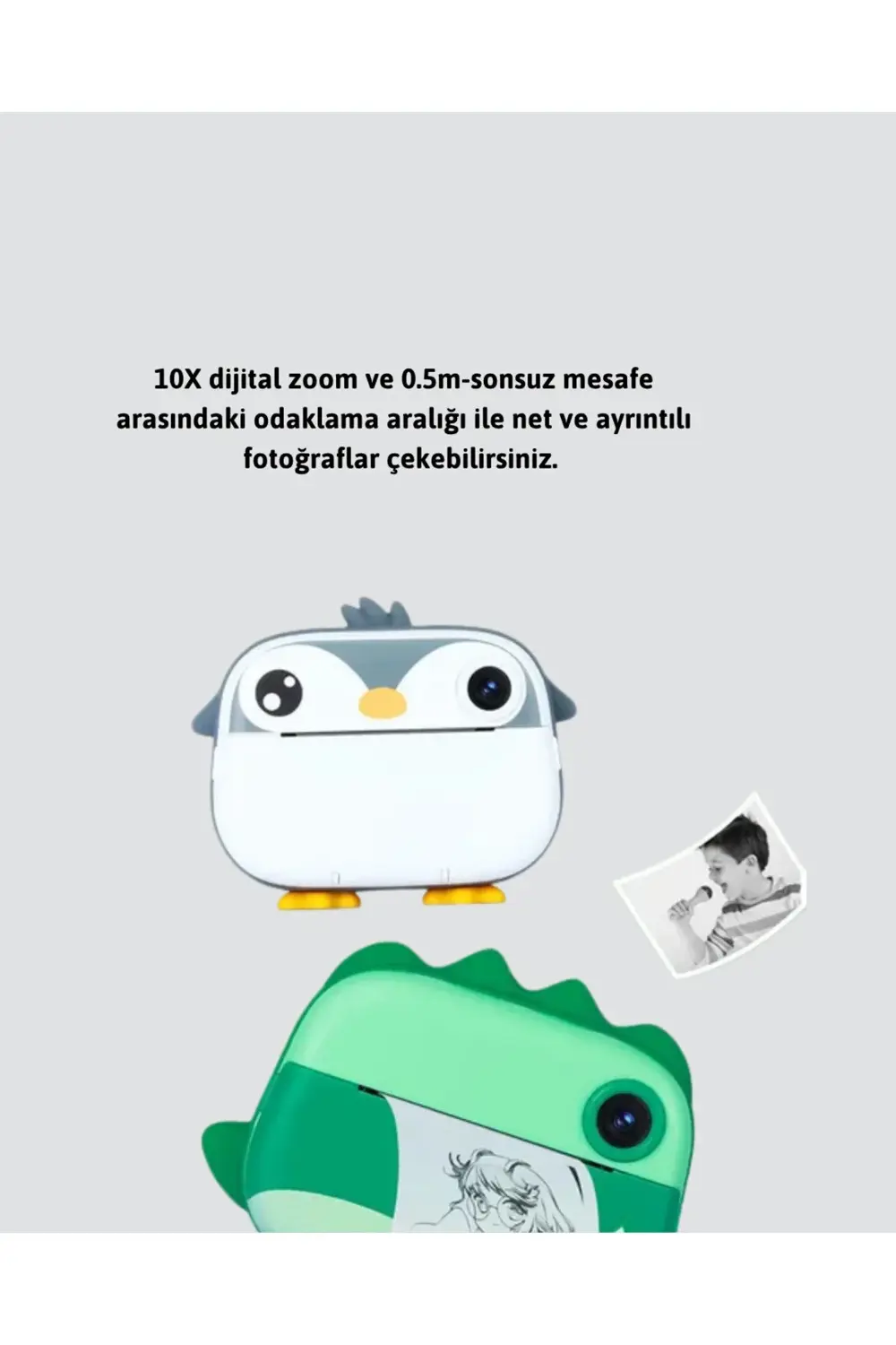 64GB TF Kart Destekli Çoklu Dil Seçeneği Sunan Anında Baskı Kamer