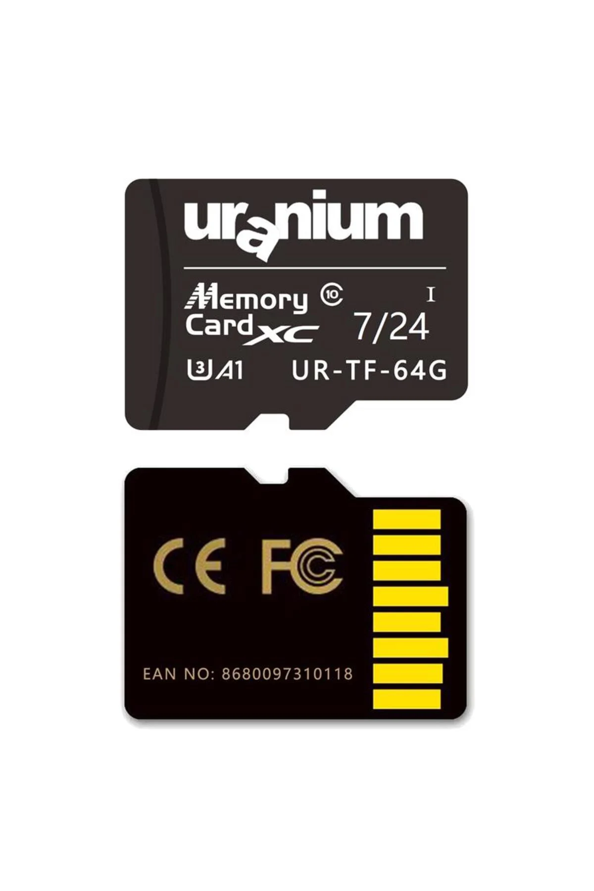 64GB URANIUM UR-TF-64G MICRO SD CARD U3 7/24 SURVEILLANCE 100/40M