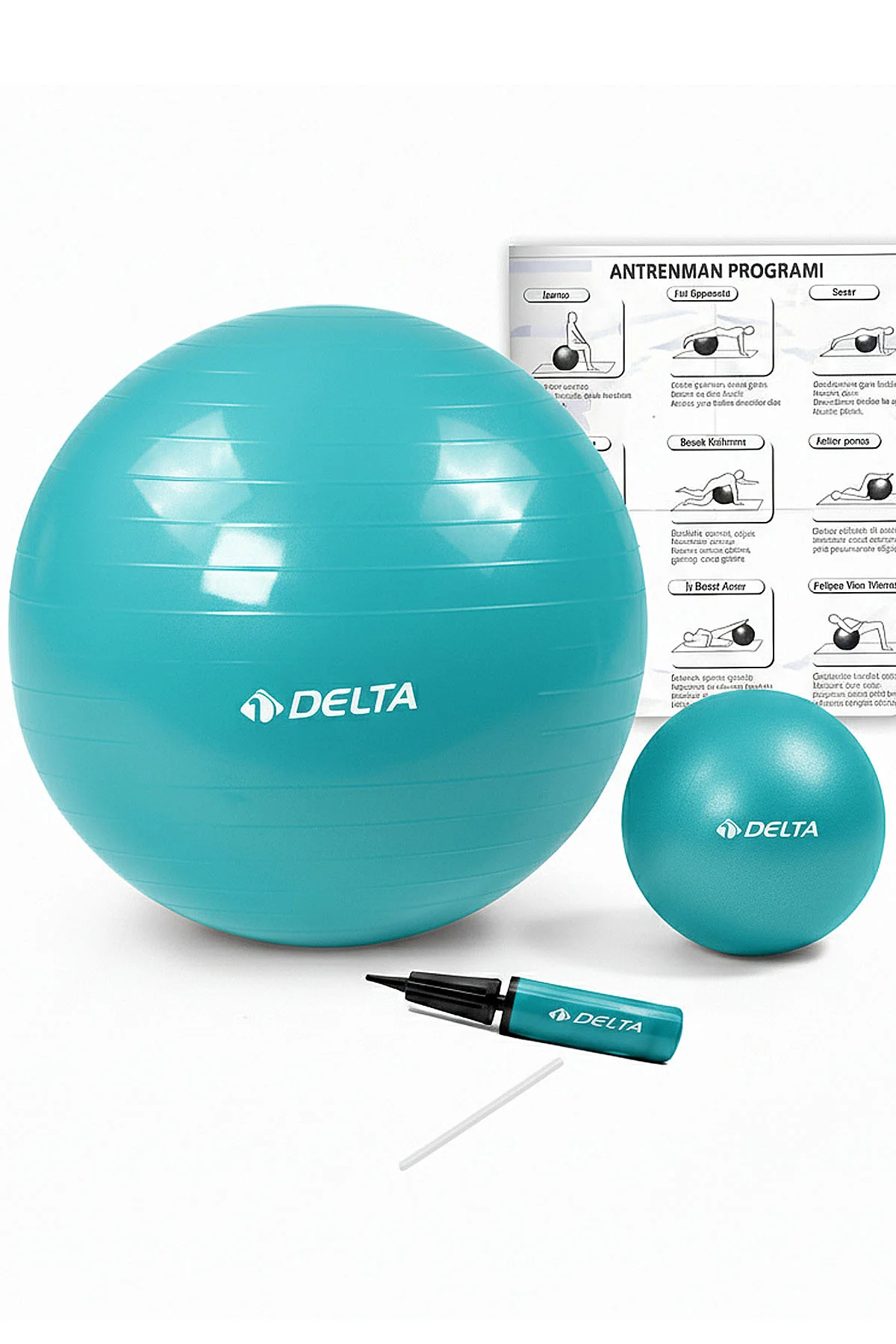 65 Cm Pilates Topu Şişirme Pompası Ve 20 Cm Denge Topu Seti Egzer