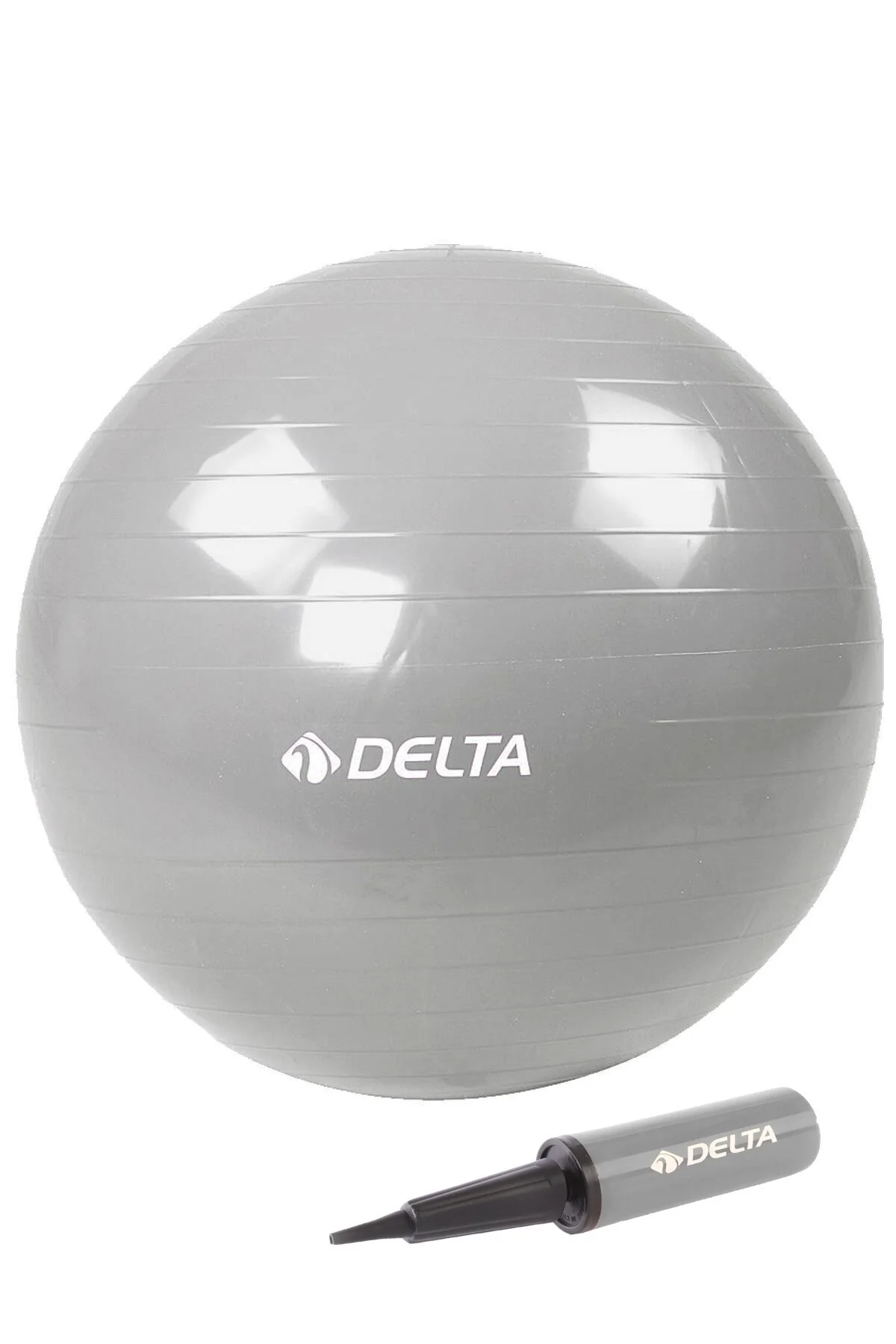 65 Cm Silver Deluxe Pilates Topu Ve Çift Yönlü Pompa Seti-gümüş