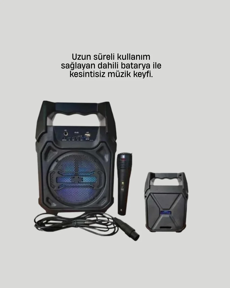 6.5 İnç Bluetooth Hoparlör Mikrofonlu Taşınabilir Karaoke ve Part