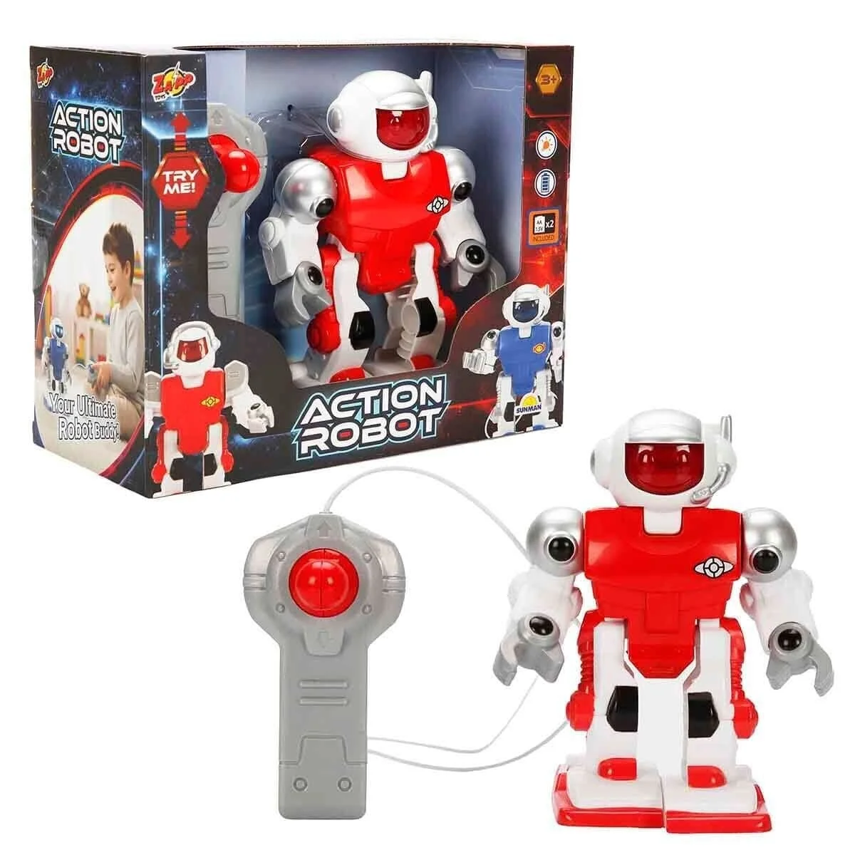 6534 SUN-SABC-ZAP-KK MİNİ ACTION ROBOT IŞIKLI 2A