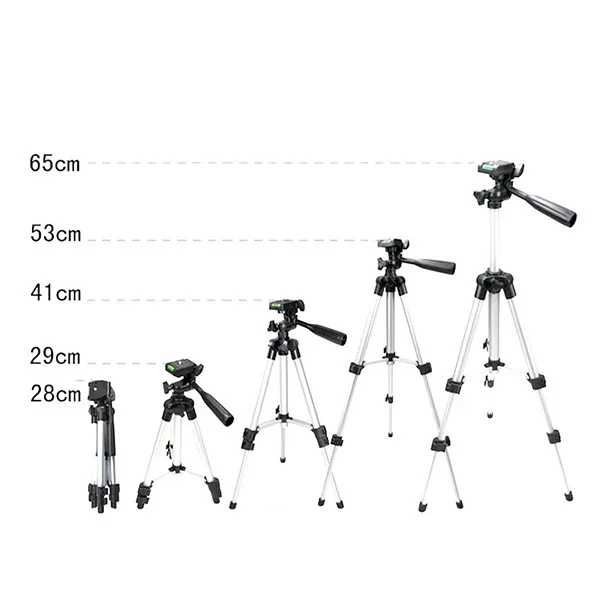 65cm Alüminyum Cep Telefonu+Kamera Tripod Stand - Stabil Çekim ve Kolay Taşıma