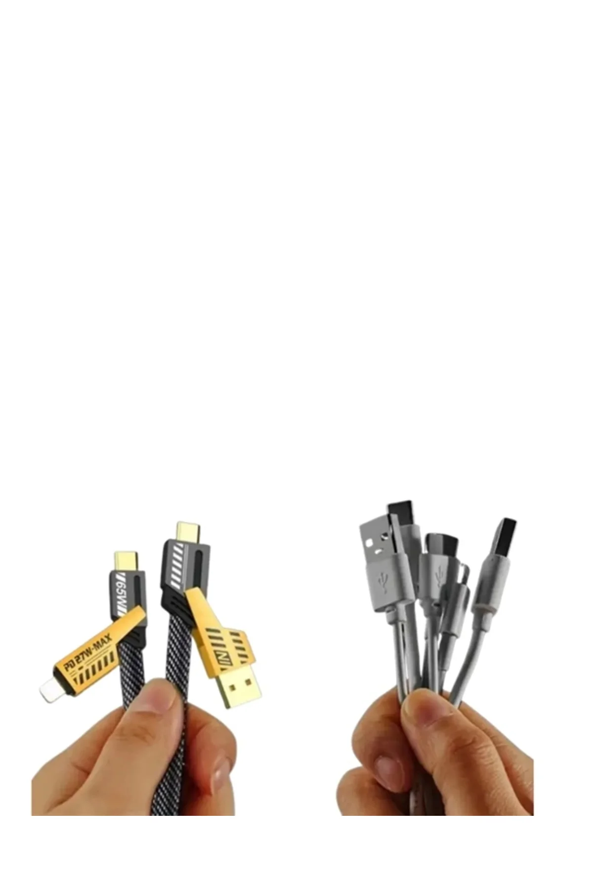 65w 4'ü 1 Arada Çoklu Şarj Kablosu – Usb-c, Usb-a, Lightning, Ver