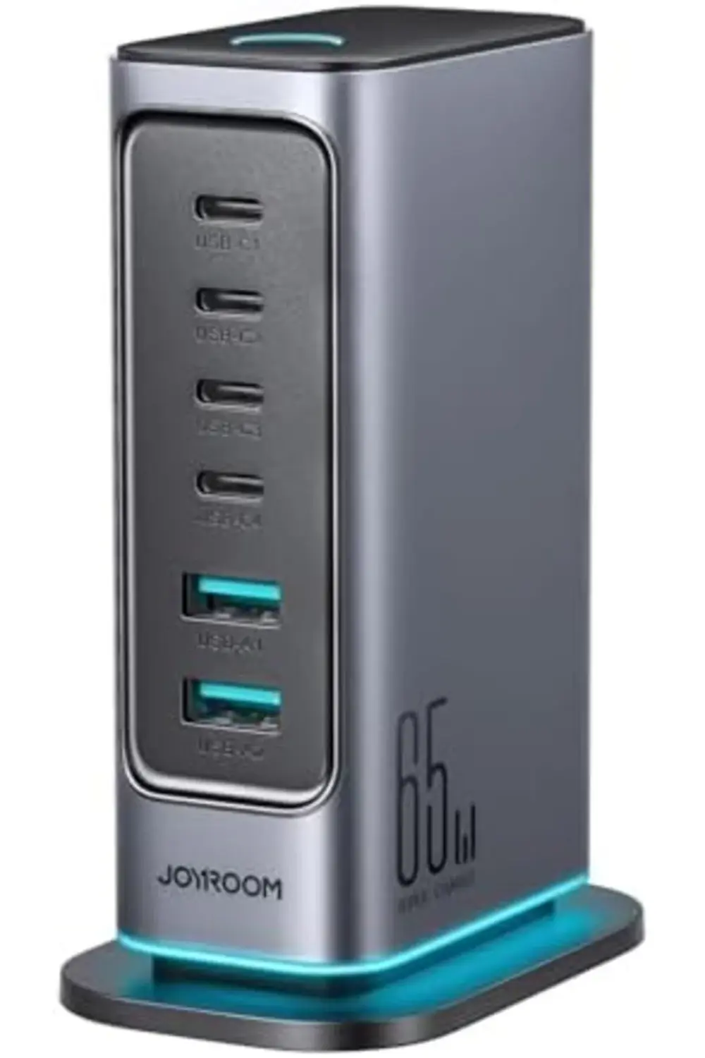 65W GaN Çok Portlu Şarj İstasyonu, 4 USB-A Portu, 2 USB-C Portu,
