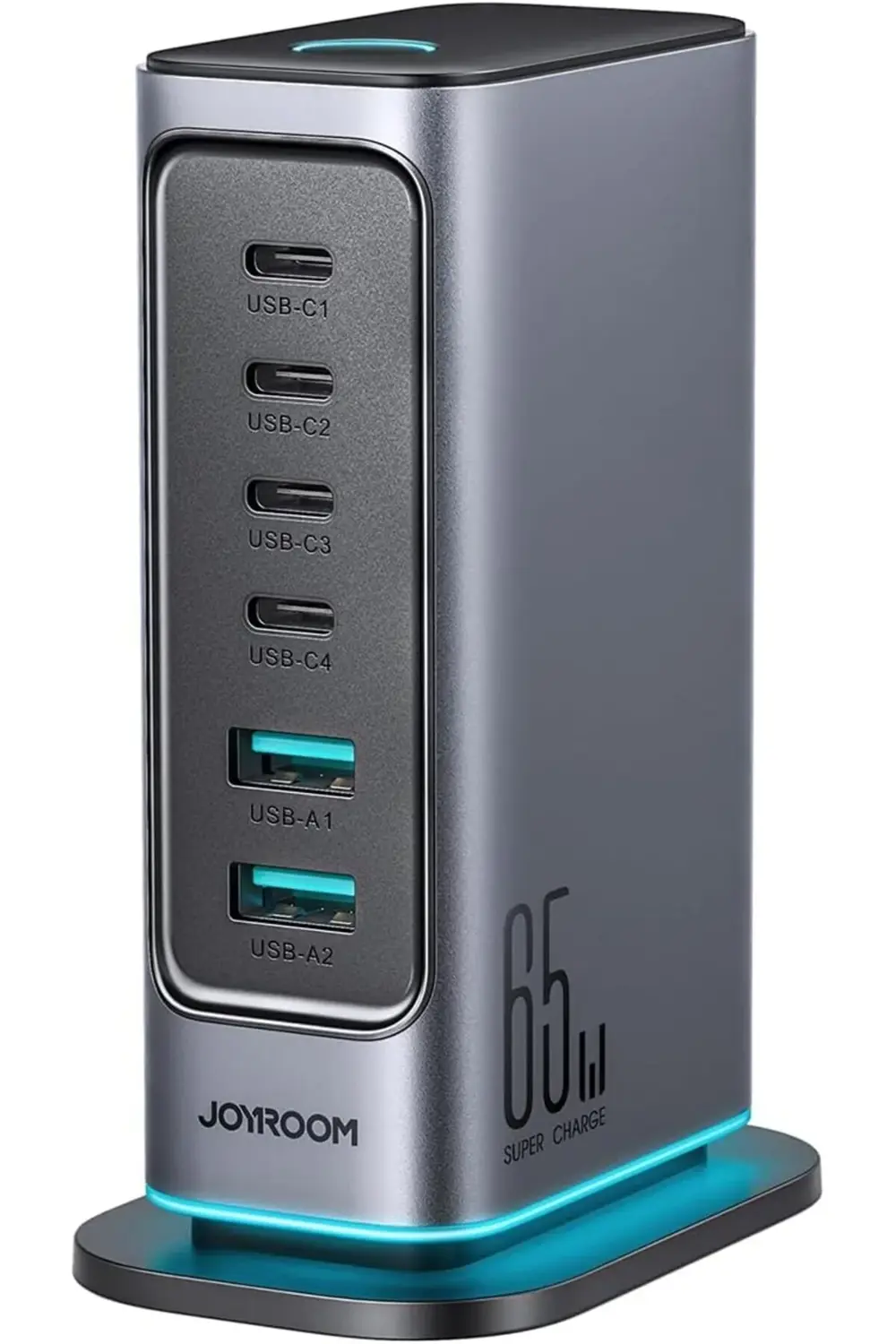 65W GaN Çok Portlu Şarj İstasyonu, 4 USB-A Portu, 2 USB-C Portu,