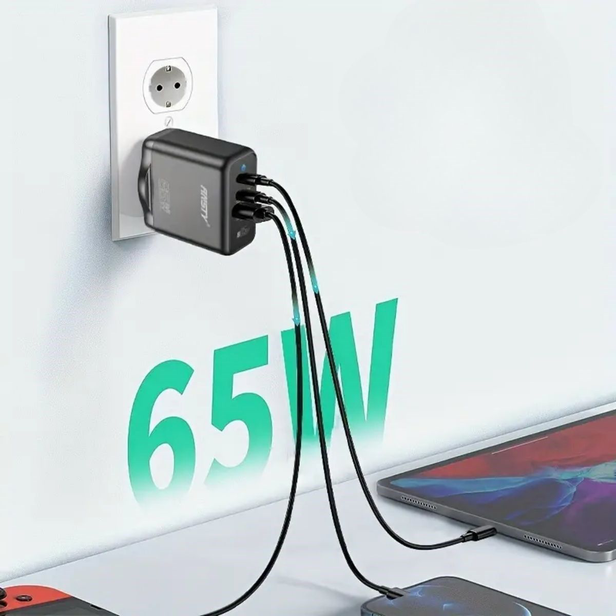 65W Hızlı Şarj Edebilen TYPE C uçlu Şarj Aleti 65W Hızlı Şarj Edebilen TYPE C uçlu Şarj Aleti