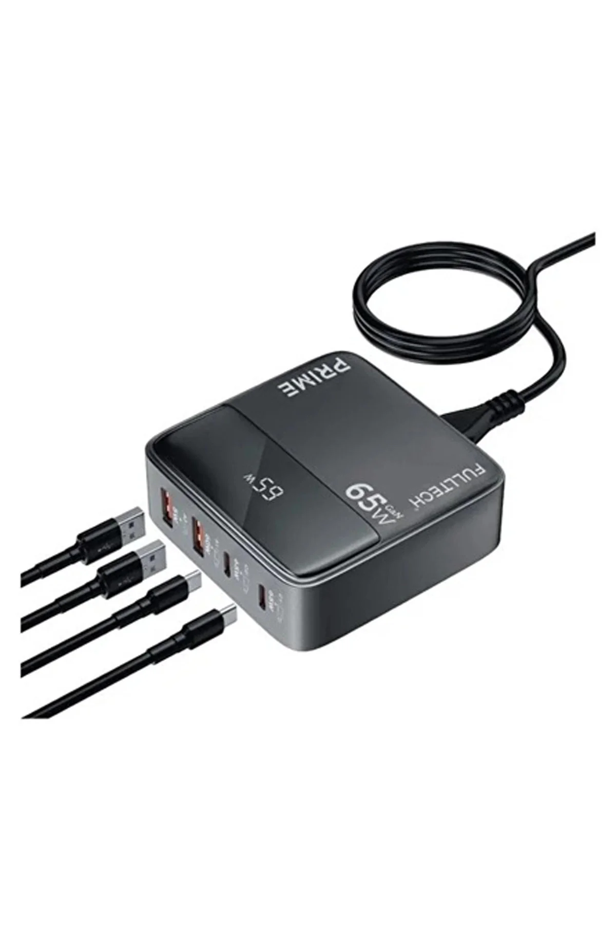 65W Masaüstü 4 Portlu Hızlı Şarj Cihazı İstasyonu 2Xusb-A, 2Xtype-C Giriş,1,5 Mt. Kablo - Görsel 3