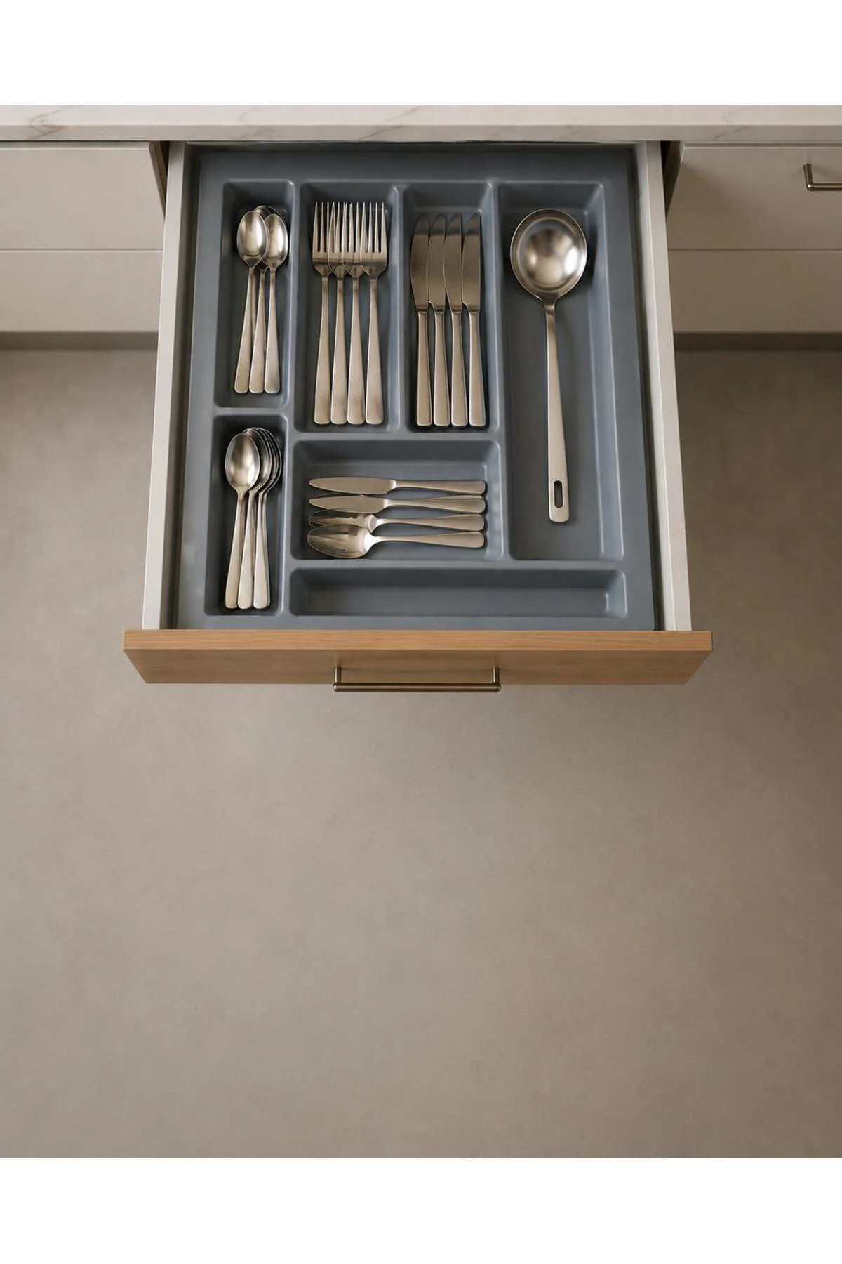 65x49 Cm Çekmece İçi Kaşıklık Organizer Çatal Kaşık Düzenleyici 65 cm düzenleyici (58X41 CM E KESİLEBİLİR)