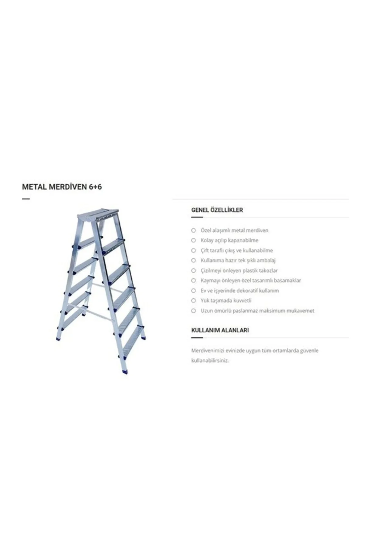 6+6 Çift Çıkışlı Metal Merdiven 1206 - Görsel 3