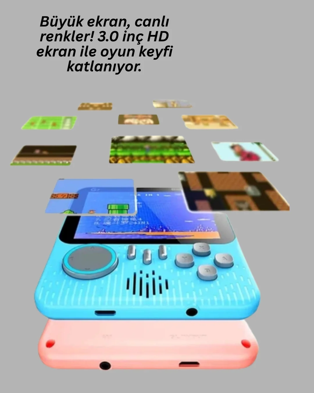 666 Klasik Oyunlu Mini Retro Konsol – Büyük Ekran Desteği