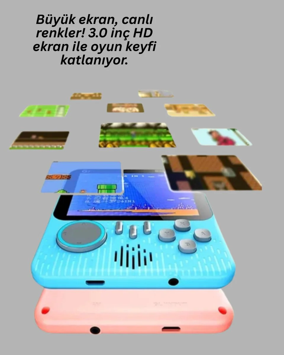 666 Klasik Oyunlu Mini Retro Konsol – Büyük Ekran Desteği