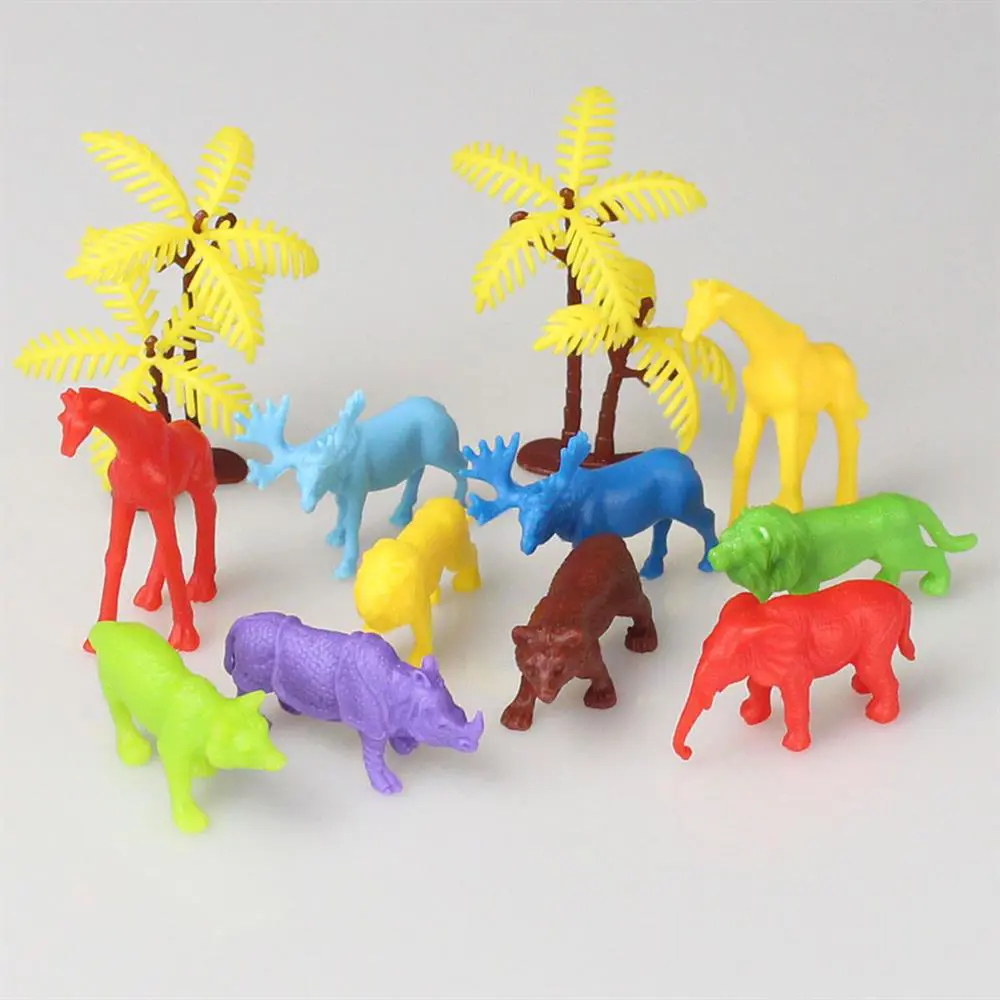 669 Toy Play 12 Parça Renkli Mini Vahşi Hayvanlar Figür Seti 4-6 