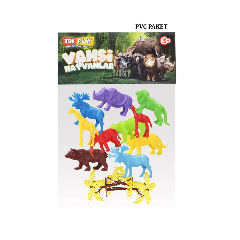 669 Toy Play 12 Parça Renkli Mini Vahşi Hayvanlar Figür Seti 4-6 