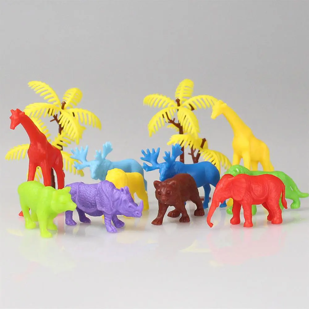669 Toy Play 12 Parça Renkli Mini Vahşi Hayvanlar Figür Seti 4-6 