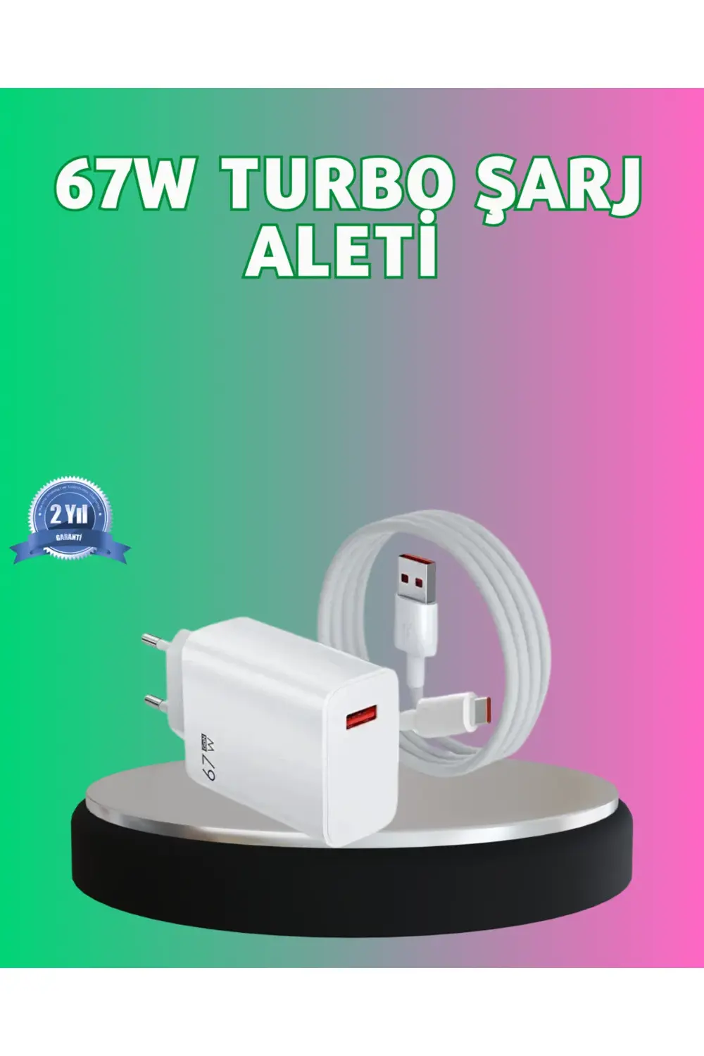 67 Watt Güçlü Turbo Şarj Aleti Samsung Note 10 Note 20 Uyumlu