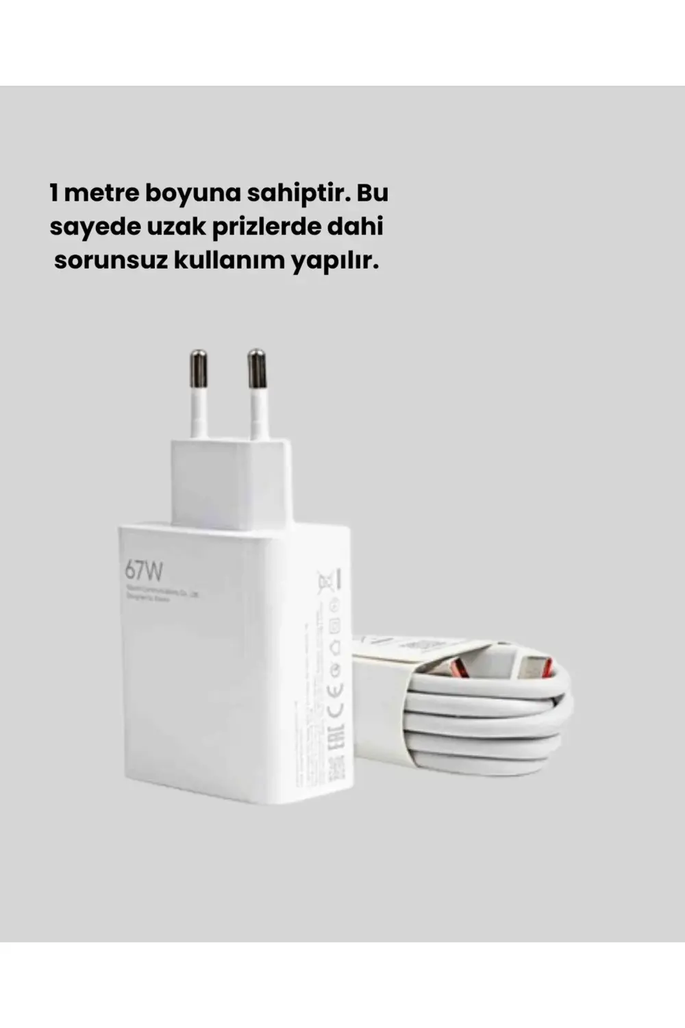 67 Watt Güvenli Hızlı Şarj Adaptörü Samsung M31 M33 M51 Uyumlu
