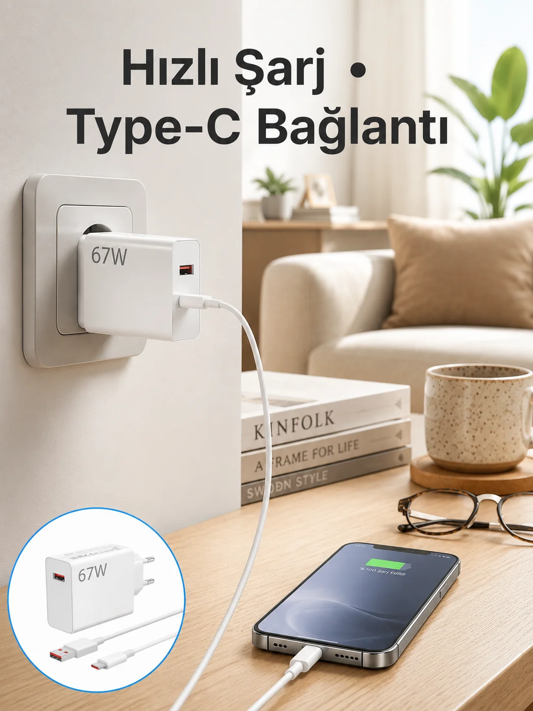 67 Watt Hızlı Şarj Aleti Poco F2 F3 F4 Uyumlu Yeni Nesil