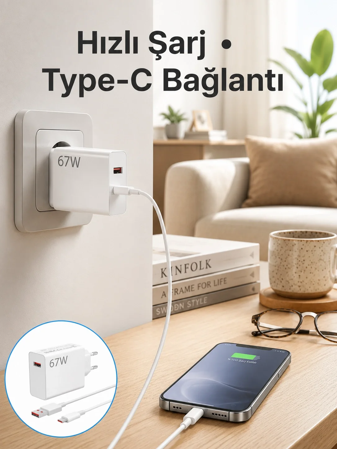 67 Watt Hızlı Şarj Aleti Poco F2 F3 F4 Uyumlu Yeni Nesil