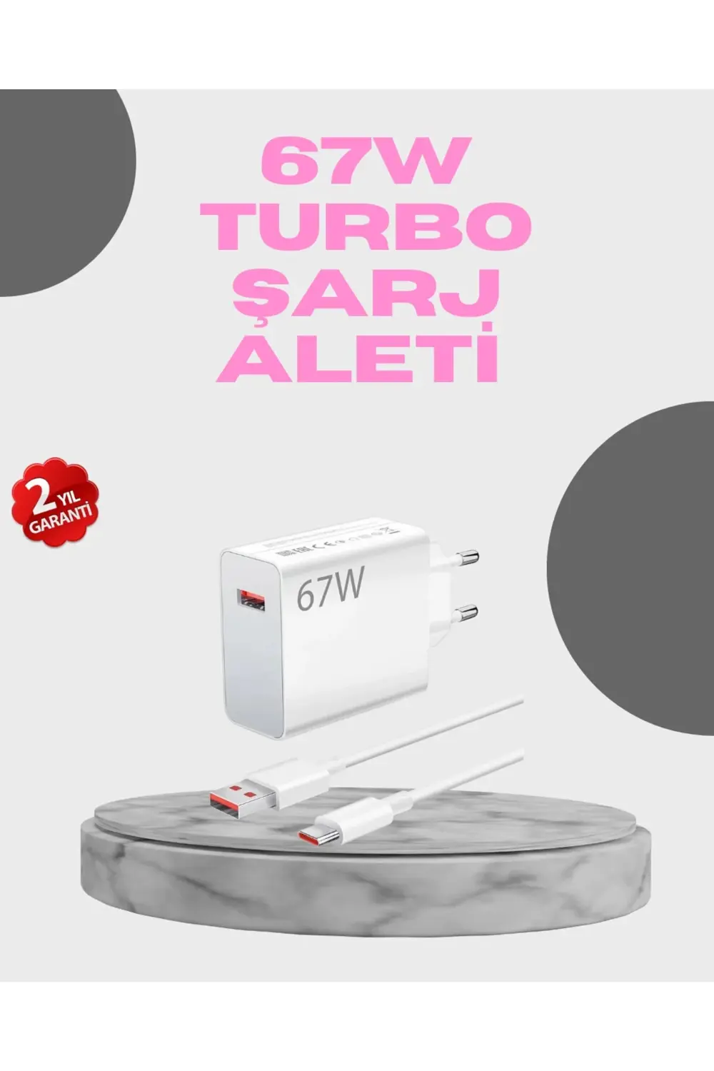 67 Watt Hızlı Şarj Seti Realme 7 8 9 Pro Uyumlu