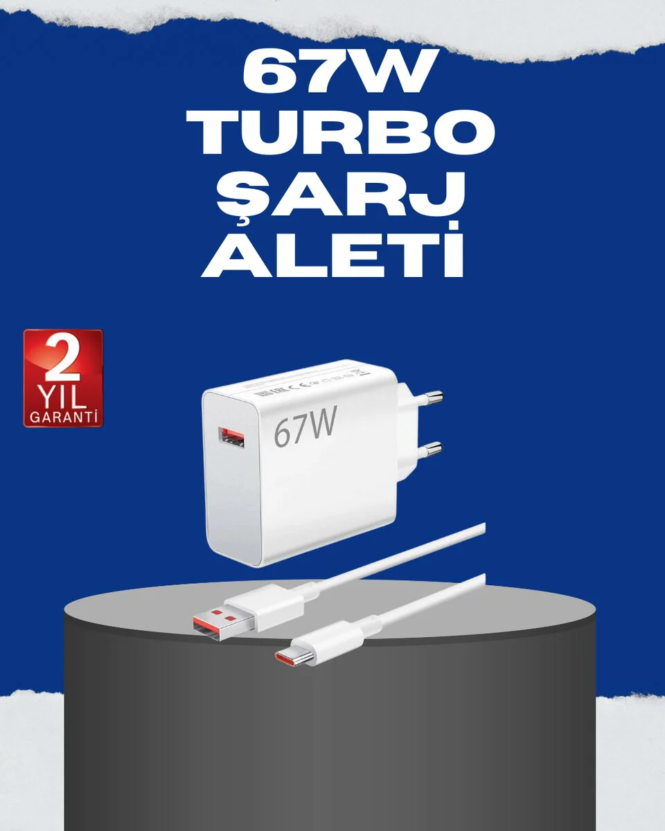 67 Watt Turbo Charge Başlık - Akıllı Hızlı Şarj Adaptörü (Vivo Y20 Y35 Y55 Uyumlu)