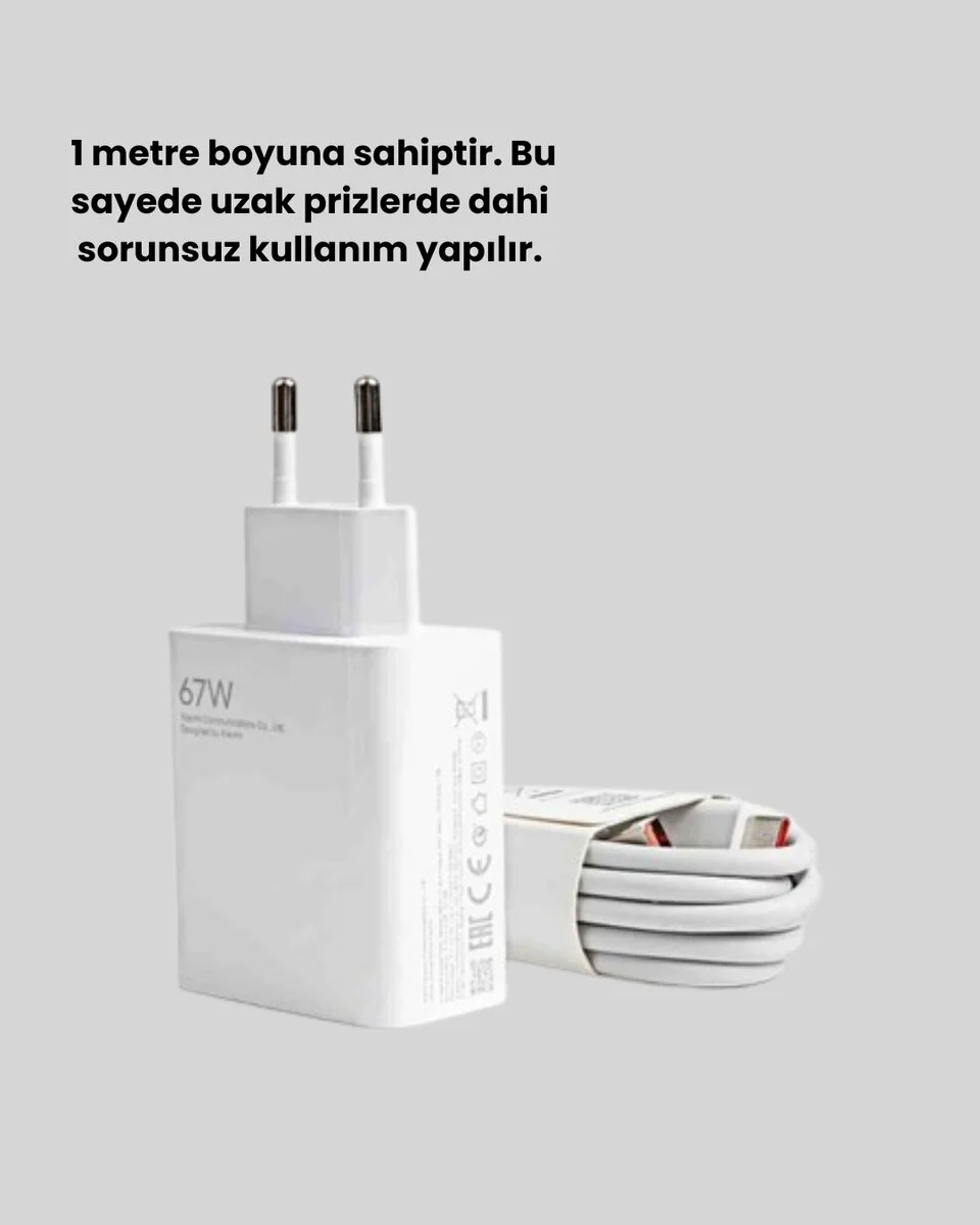 67 Watt Turbo Destekli Şarj Cihazı - Honor 50 70 90 Uyumlu Hızlı Şarj Adaptörü
