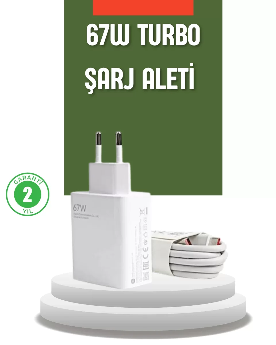 67 Watt Turbo Şarj Adaptörü - Redmi Note 10 11 12 Uyumlu, Hızlı ve Güvenli Şarj Çözümü