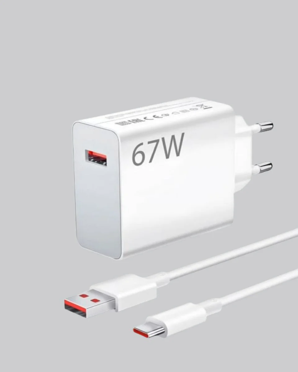 67 Watt Type C Hızlı Şarj Adaptörü - Huawei P30 P40 Mate 20 Pro Uyumlu, QC 5.0 Destekli