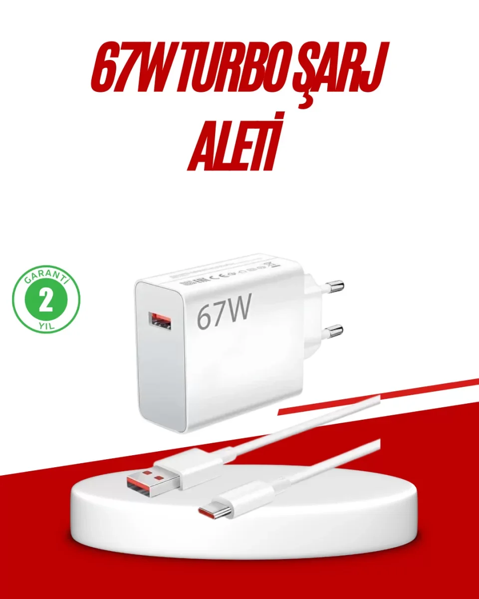 67 Watt Type C Hızlı Şarj Cihazı Huawei P30 P40 Mate 20 Pro Uyuml