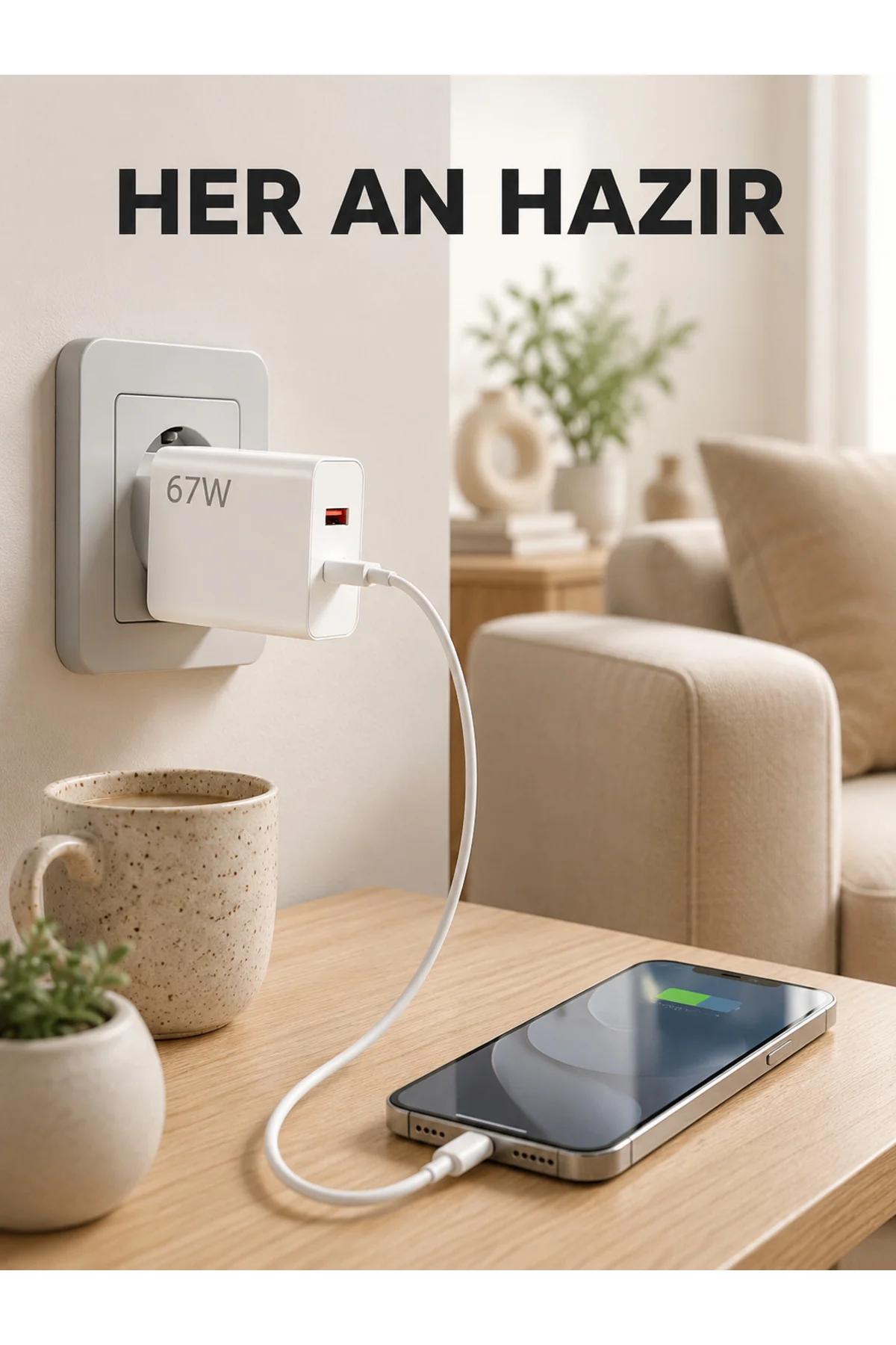 67 Watt Type C Şarj Adaptörü Asus Zenfone 7 8 9 Uyumlu Yeni Nesil 67 Watt Type C Şarj Adaptörü Asus Zenfone 7 8 9 Uyumlu Yeni Nesil