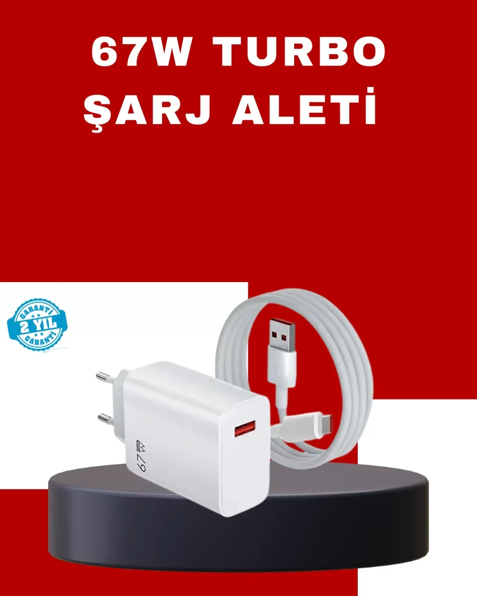 67 Watt Yüksek Güç Şarj Adaptörü - Mi 10 Mi 11 Mi 12 Uyumlu, Hızlı ve Güvenli Şarj Çözümü