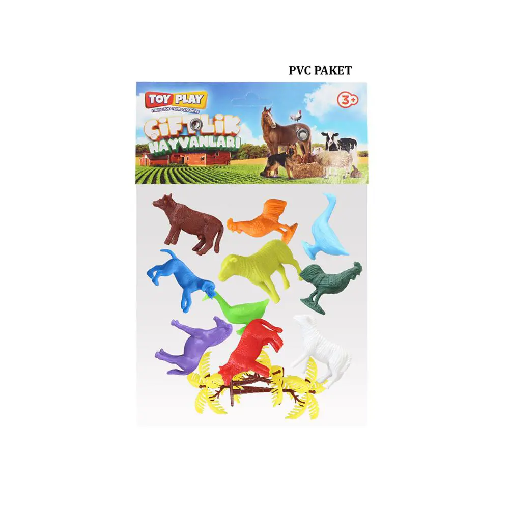 676 Toy Play 12 Parça Renkli Mini Çiftlik Hayvanları Figür Seti 4