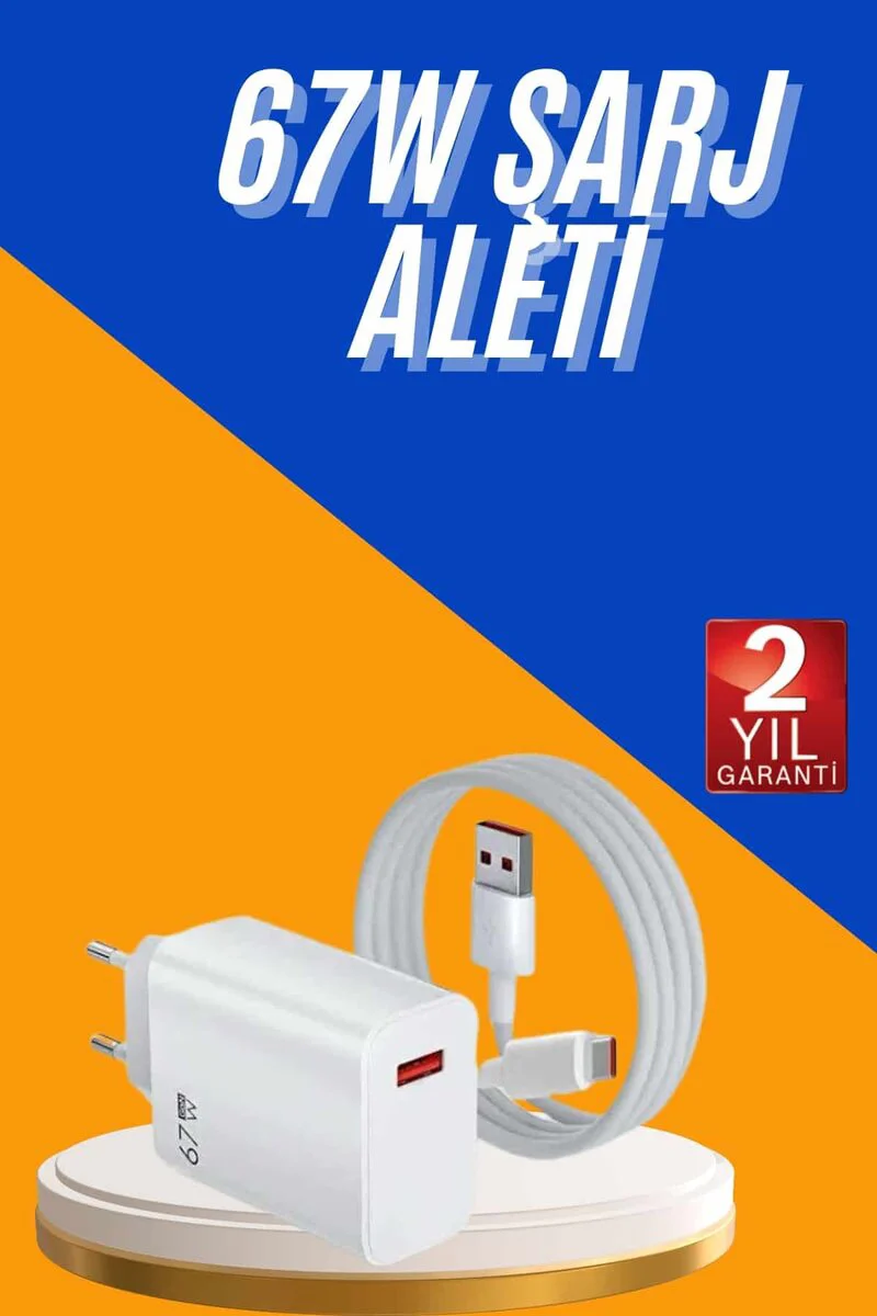 67W Hızlı Şarj Adaptörü - USB Type‑C Turbo Şarj & Yüksek Voltaj Koruma