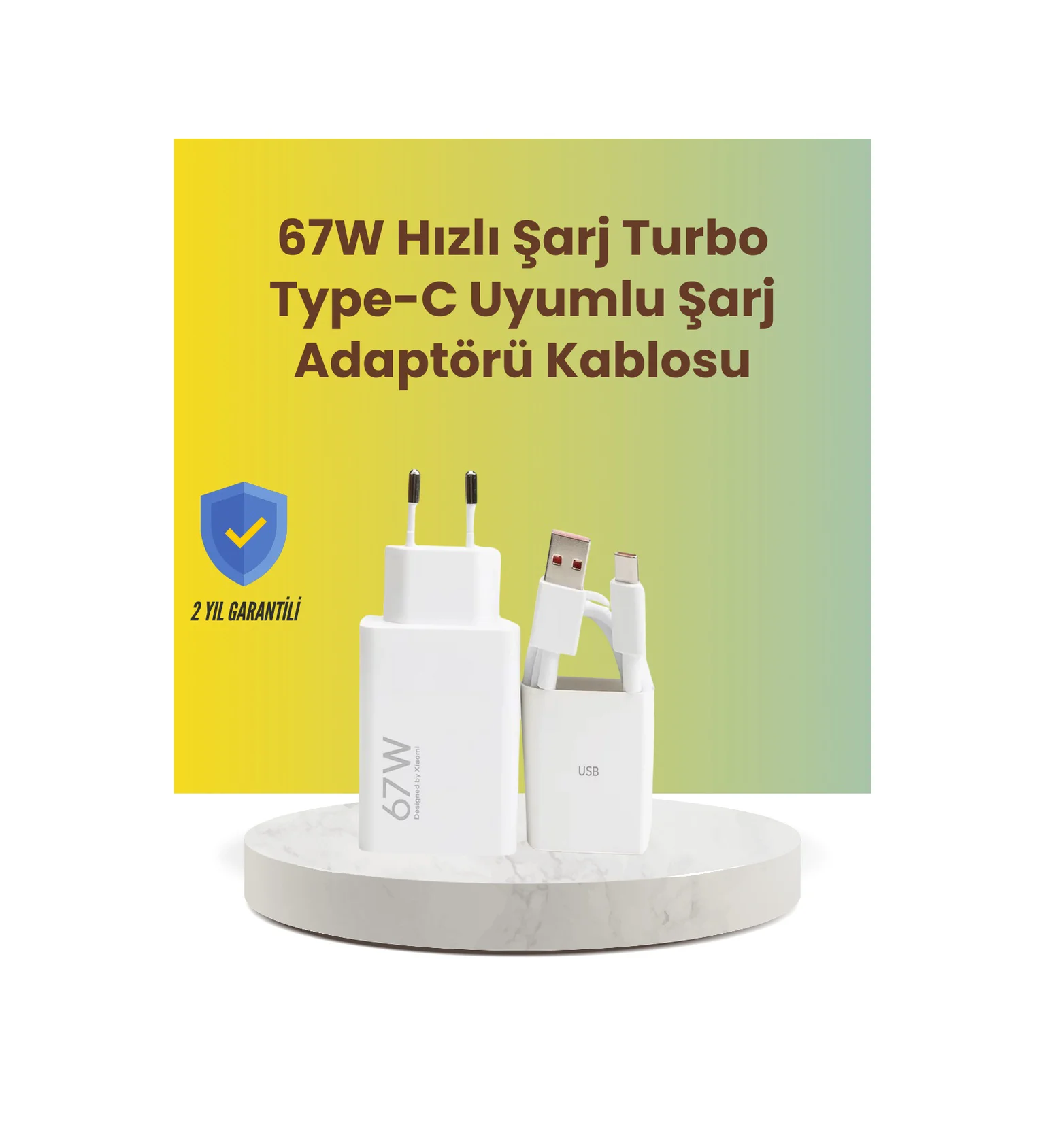 67w Hızlı Şarj Adaptörü Ve Veri Aktarım Özellikli Type-c Kablo Seti - Lisinya