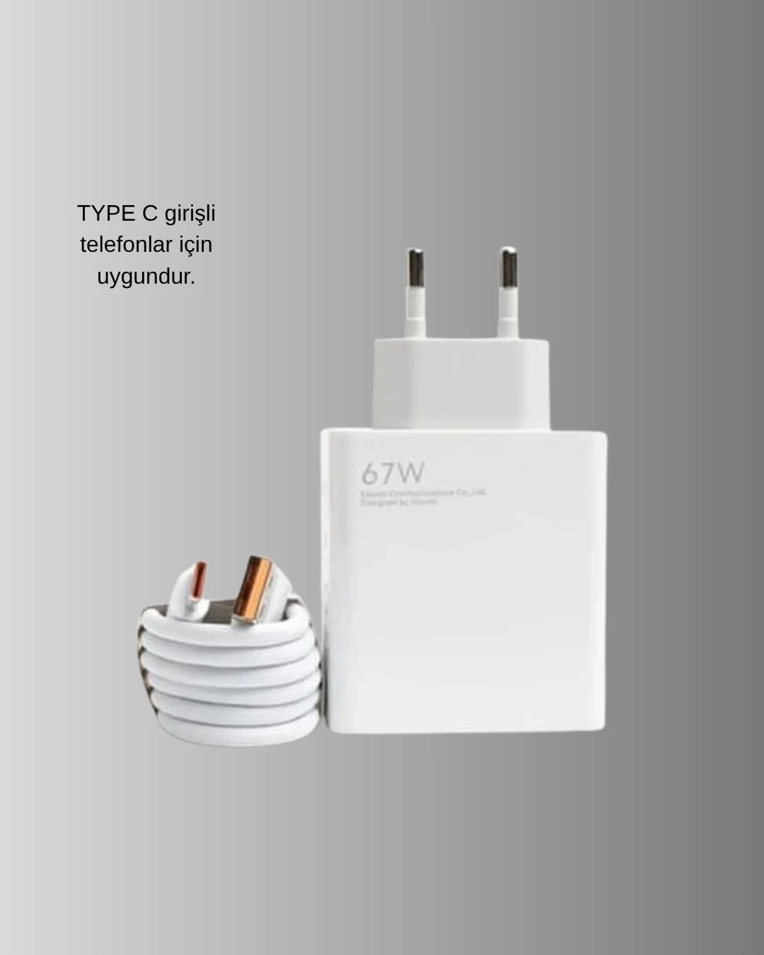 67W Süper Hızlı Şarj Adaptörü ve Kablo Seti – Güvenli, Kompakt ve Ergonomik Tasarım