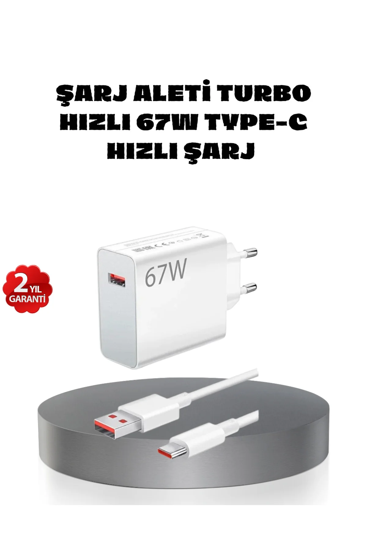 67W Turbo Type-C Hızlı Şarj Adaptörü – Akıllı Koruma Çipli, Hızlı Şarj Destekli