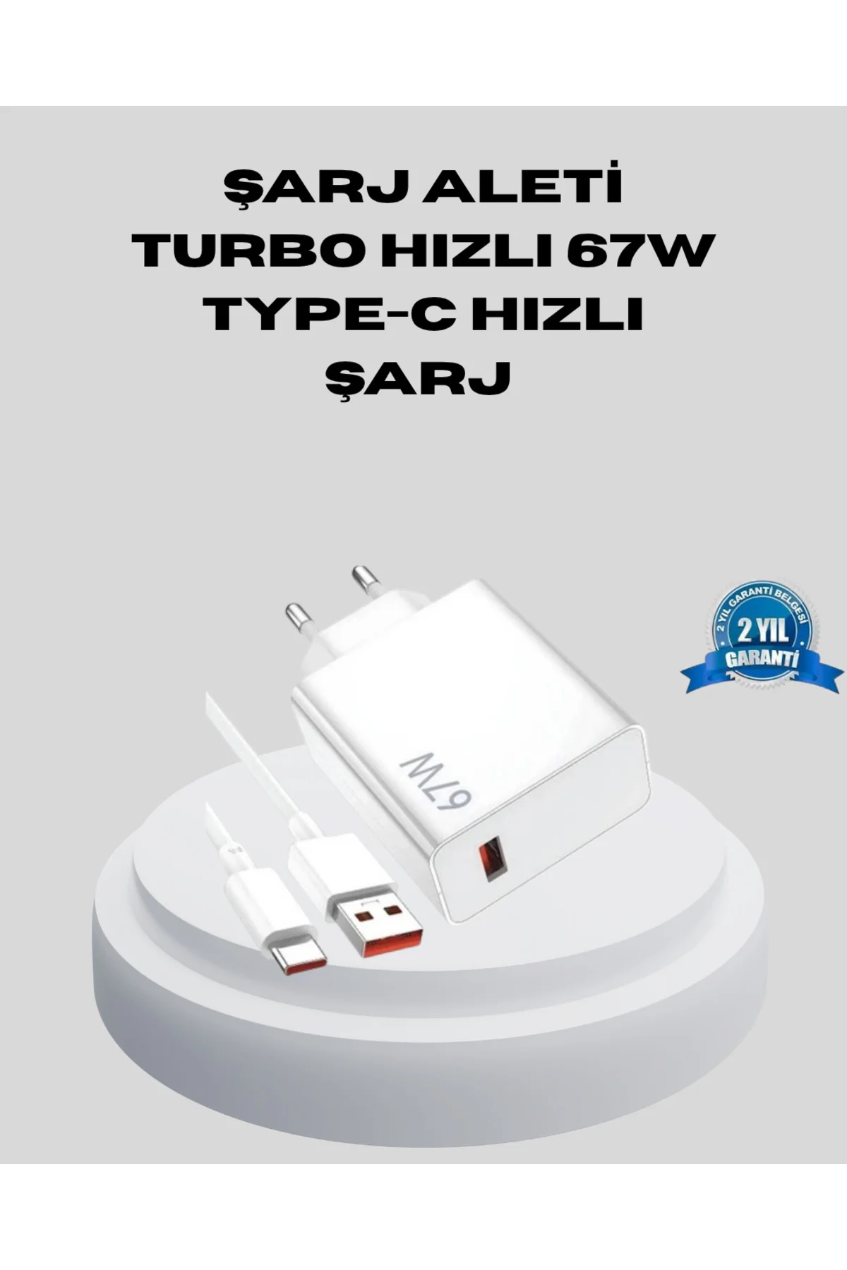 67W Type-C Turbo Şarj Cihazı – Aşırı Akım ve Isı Koruması, Seyahat Uyumlu