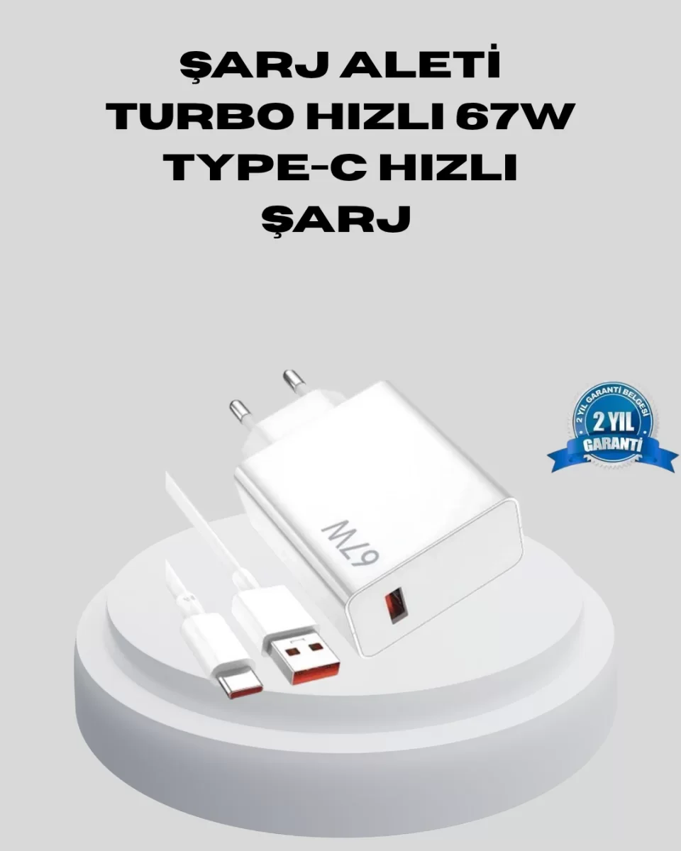 67W Type-C Turbo Şarj Cihazı – Aşırı Akım ve Isı Koruması, Seyaha