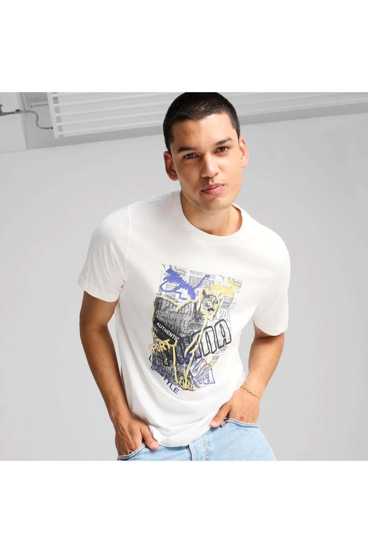 683213 Graphics Photoprint Tee Tişort Erkek T-Shirt BEYAZ