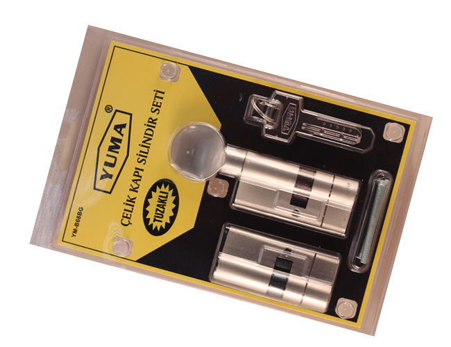 68mm Mandallı Çelik kapı Tuzaklı Barel Seti - Sarı TdrTR