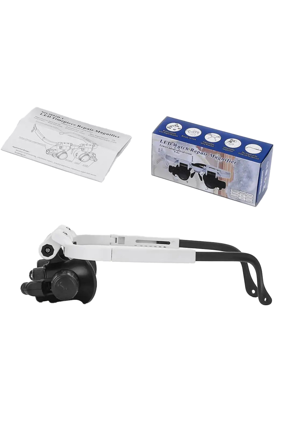 698763 2 Led Işikli Pilli Büyüteçli Gözlük