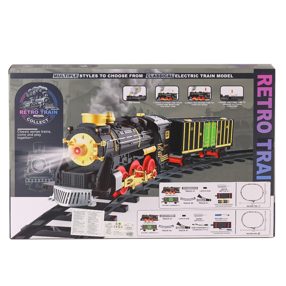 699-69A Sesli Işıklı Şarjlı Dumanlı Tren Seti