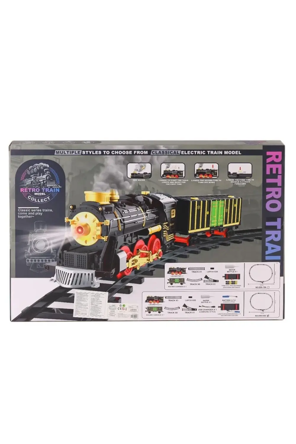 699-69A Sesli Işıklı Şarjlı Dumanlı Tren Seti -Karsan Oyuncak