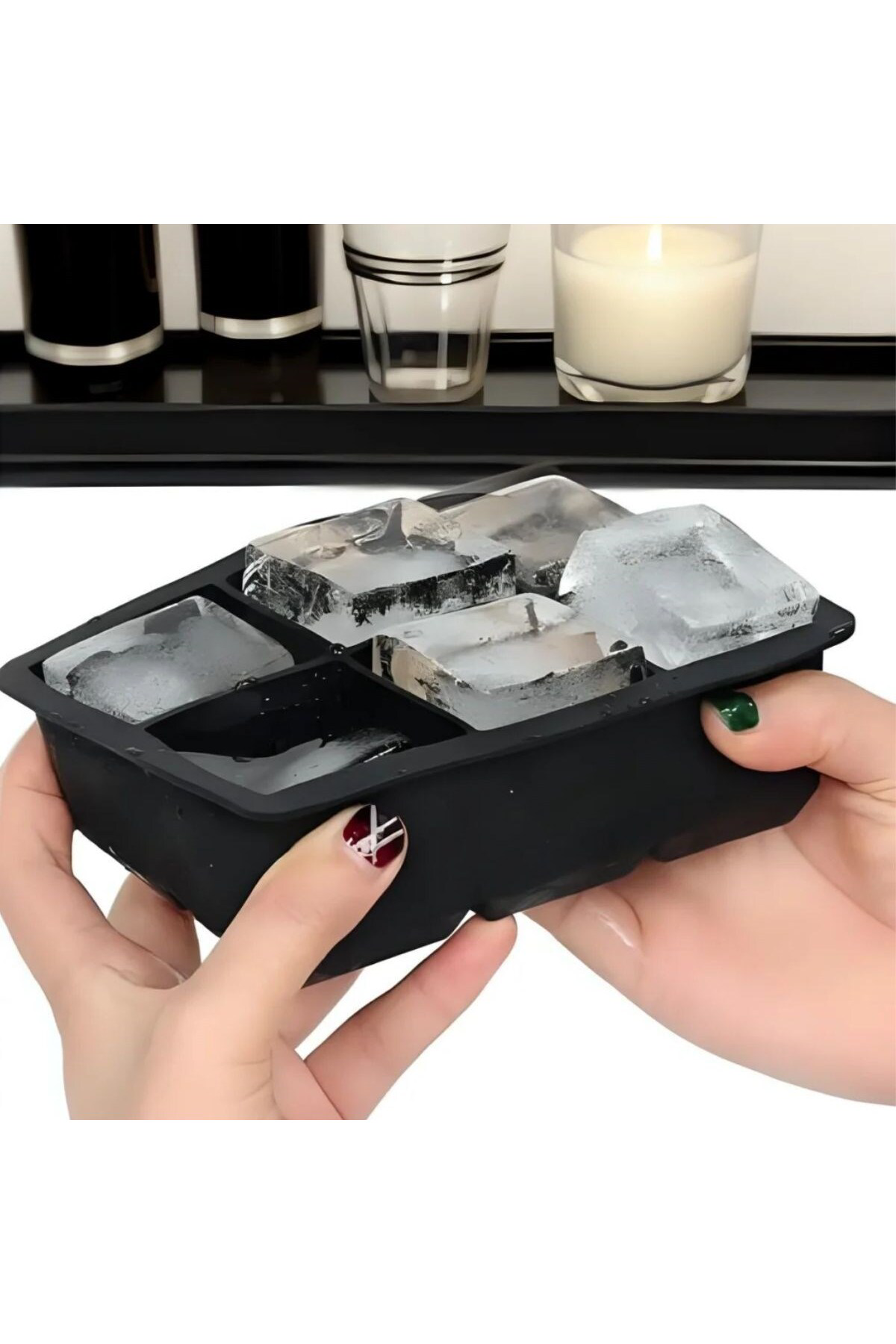 Ok Aksesuar 6&Apos;Li Xl Küp Şeklinde Silikon Kolay Çikabilen Buz Kalibi (506 Ok Aksesuar 6&Apos;Li Xl Küp Şeklinde Silikon Kolay Çikabilen Buz Kalibi (506