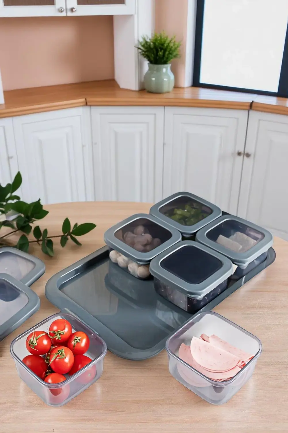 6'lı 300 ml Vakumlu Saklama Kabı Seti – Hava Geçirmez Kapaklı, ka