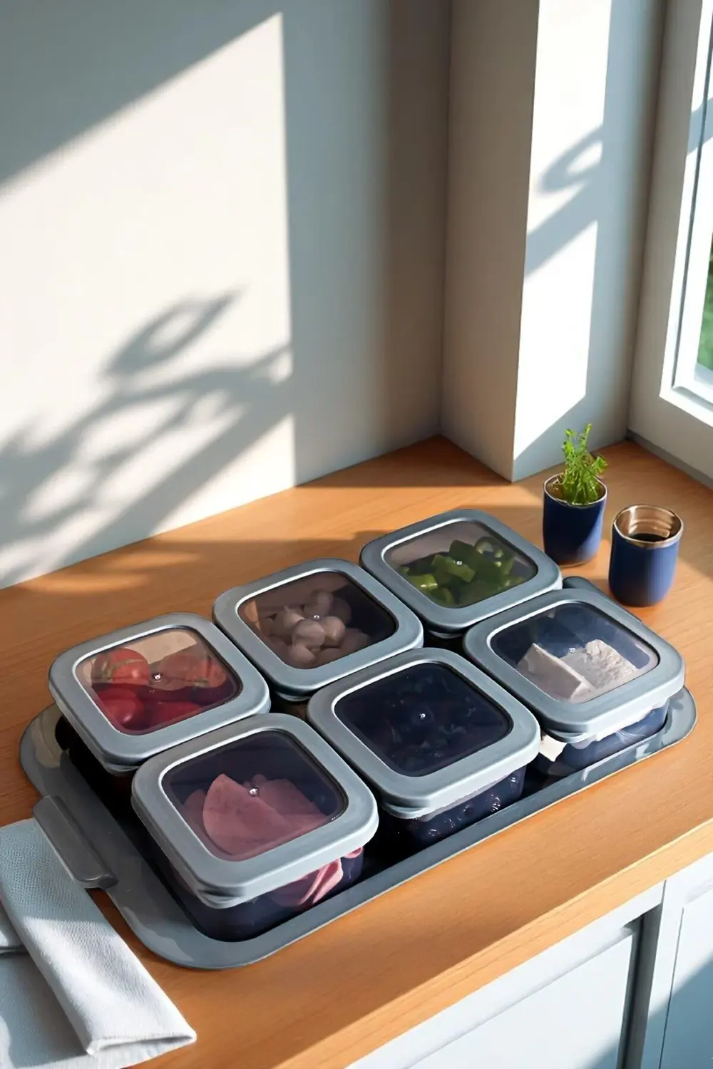 6'lı 300 ml Vakumlu Saklama Kabı Seti – Hava Geçirmez Kapaklı, ka