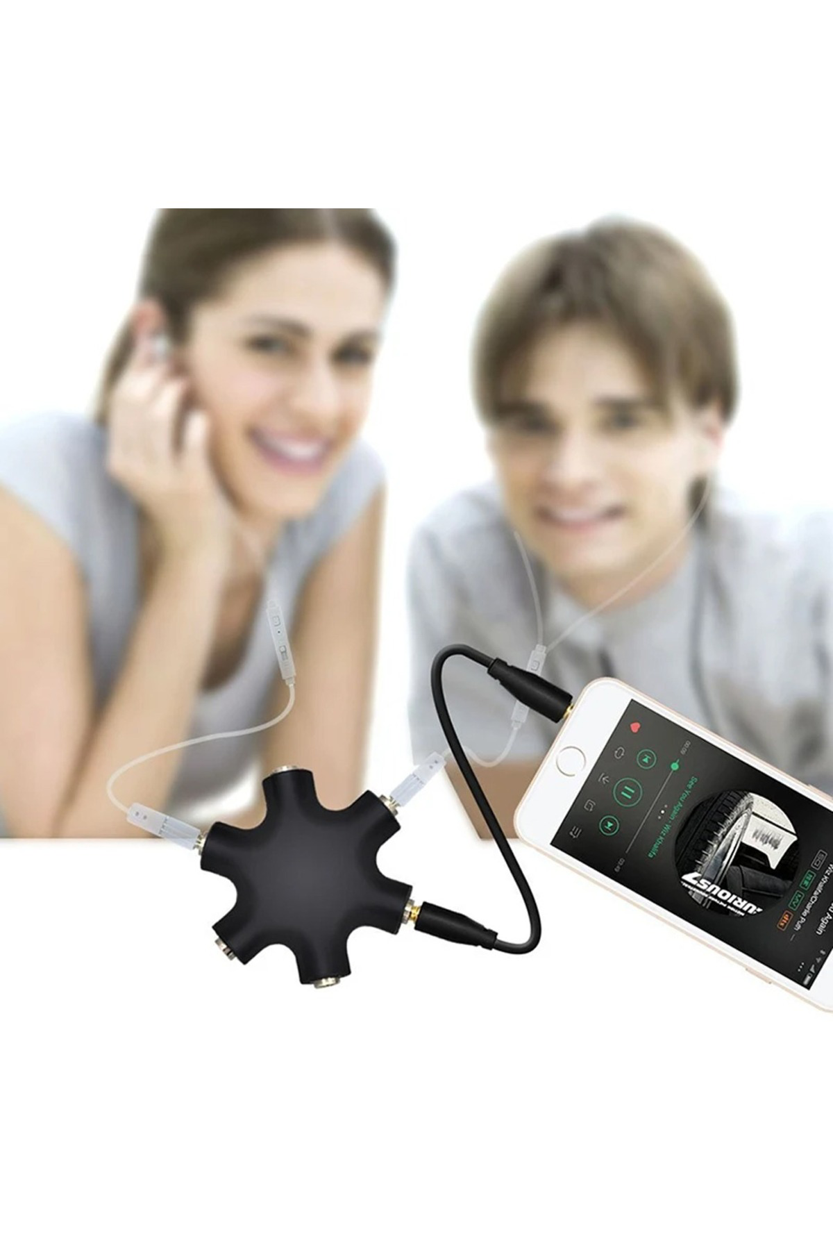 6’lı 3.5mm Stereo AUX Çoklayıcı – Çoklu Ses Bağlantı Splitter Ada