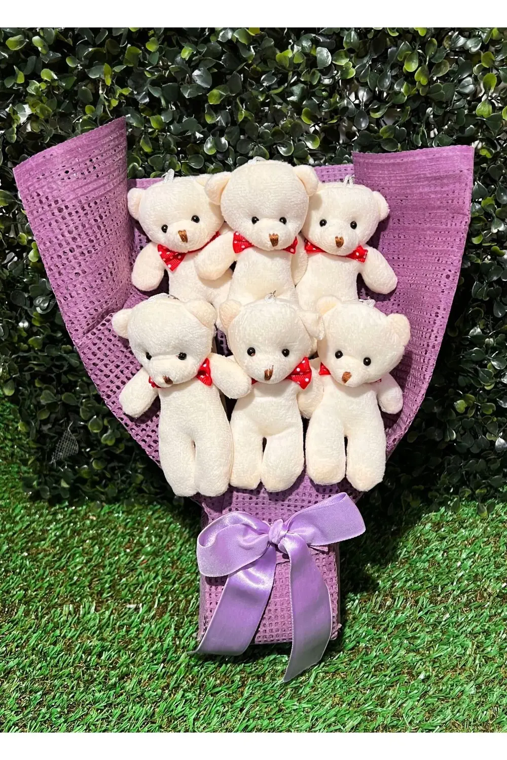 6lı Ayıcık Buketi - Sevgiliye Hediye - Dogumgunu Hediyesi - Roman